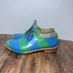 Angela Scott Lace Up Blue/Green
Striped Flat Shoe size 35